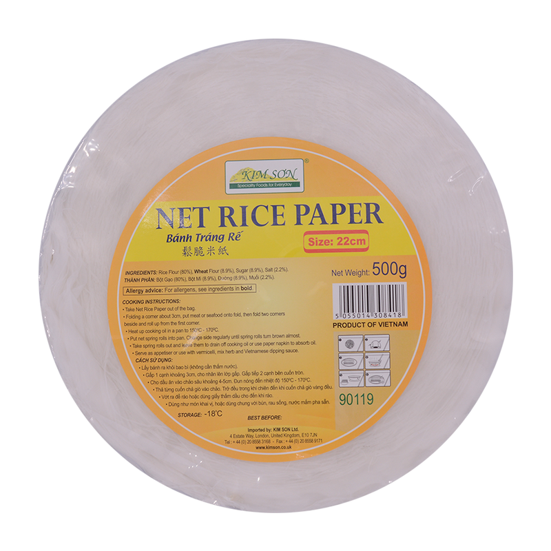Kim Son Net Rice Paper 22cm 500g (Frozen)